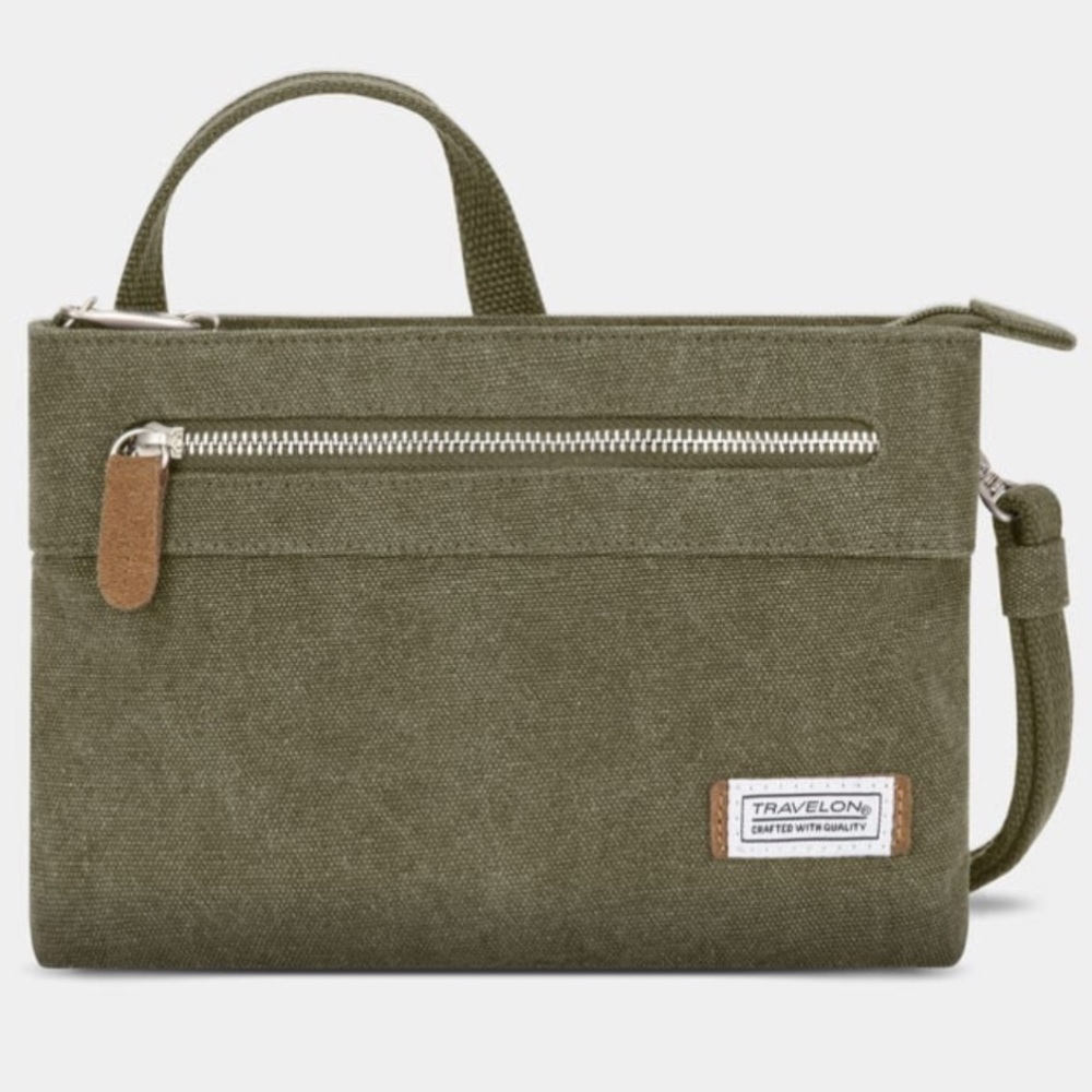 TRAVELON ANTI-THEFT SECURITY BAG HERITAGE CROSSBODY GRAY 2